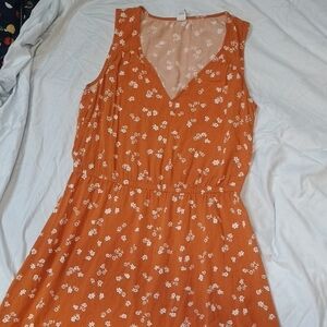 Old Navy Orange Sleeveless V-Neck Sundress